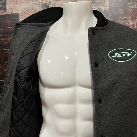 MEW NFL New York Jets Chenille Wool Blend Varsity Jacket Choose Size MEDIUM - Picture 8 of 8